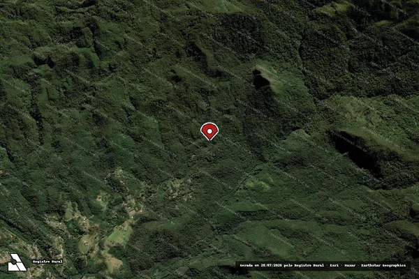 Imagem de satélite de Infração Ambiental em Volta Redonda - RJ (marcador da localização)