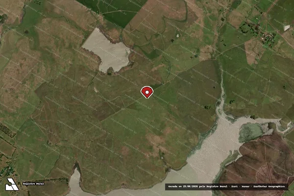 Imagem de satélite de Infração da Flora em Uruguaiana - RS (marcador da localização)