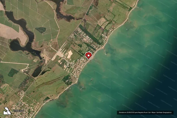 Imagem de satélite de Infração Ambiental em São Francisco de Itabapoana - RJ (marcador da localização)