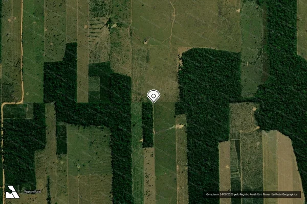 Imagem de satélite de Infração da Flora em Alto Paraíso - RO (marcador da localização)