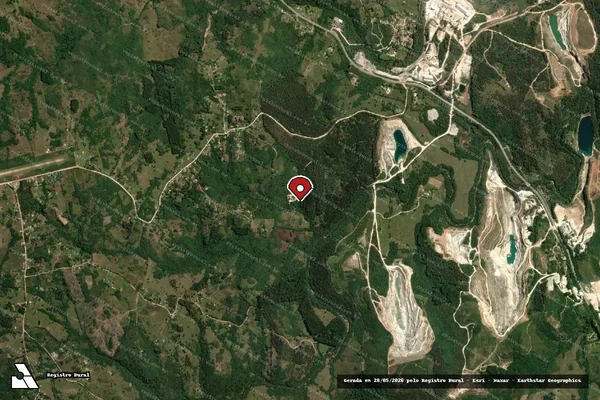 Imagem de satélite de Infração Ambiental em Caçapava do Sul - RS (marcador da localização)