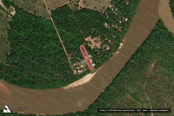 Imagem de satélite de Infração Ambiental em Araguaiana - MT