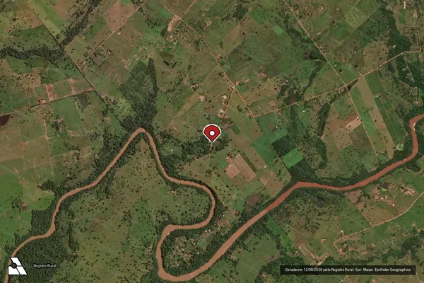 Imagem de satélite de Infração Ambiental em São José do Povo - MT (marcador da localização)