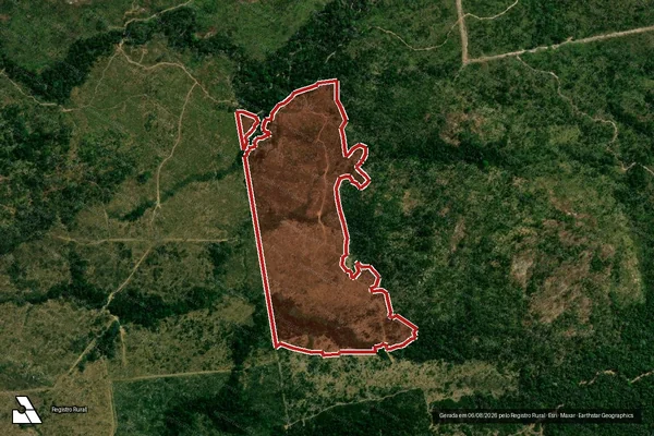 Imagem de satélite — Embargo IBAMA — Infração da Flora - Nova Monte Verde/MT