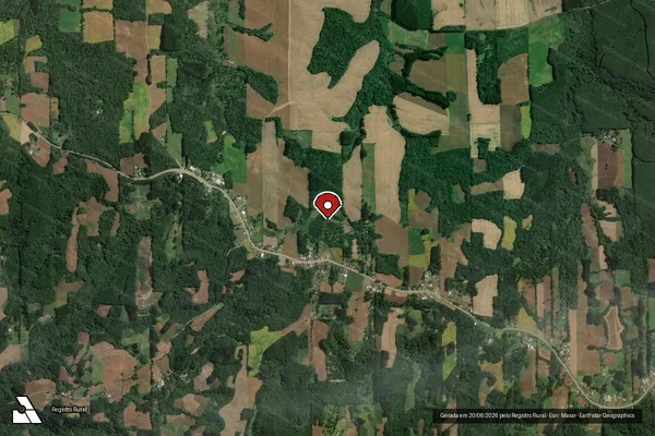 Imagem de satélite de Infração Ambiental em Itaiópolis - SC (marcador da localização)