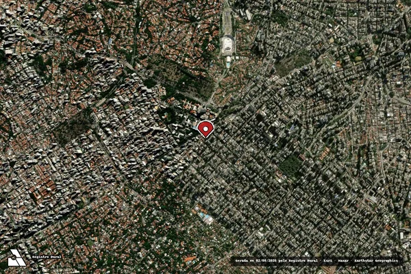 Imagem de satélite de Infração Ambiental em São Paulo - SP (marcador da localização)