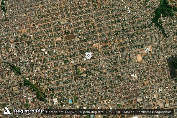 Imagem de satélite de Infração da Flora em Porto Velho - RO (marcador da localização)
