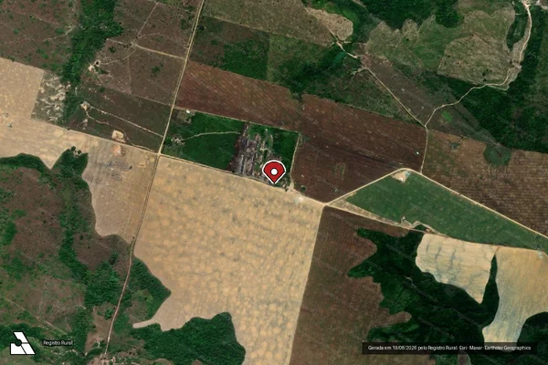 Imagem de satélite de Infração da Flora em Goianésia do Pará - PA (marcador da localização)