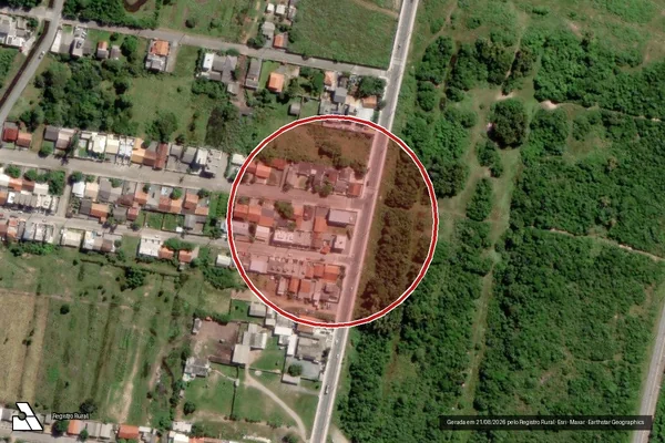 Imagem de satélite — Embargo IBAMA — Infração Ambiental - Navegantes/SC
