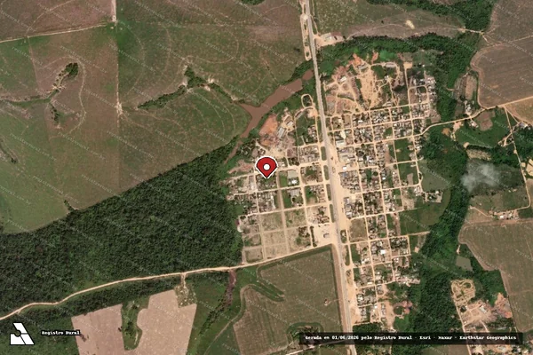 Imagem de satélite de Infração Ambiental em Novo Progresso - PA (marcador da localização)