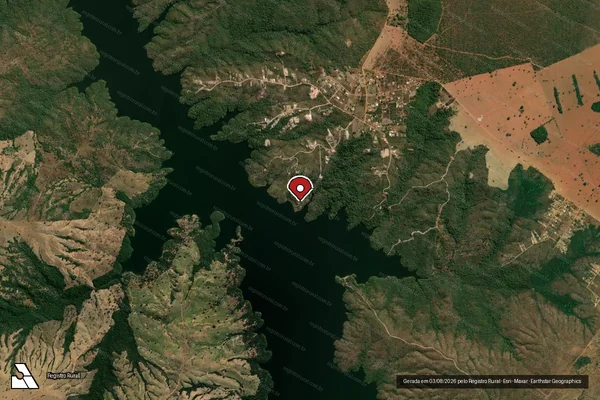 Imagem de satélite de Infração da Flora em Santo Antônio do Descoberto - GO (marcador da localização)