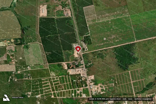 Imagem de satélite de Infração da Flora em Tailândia - PA (marcador da localização)
