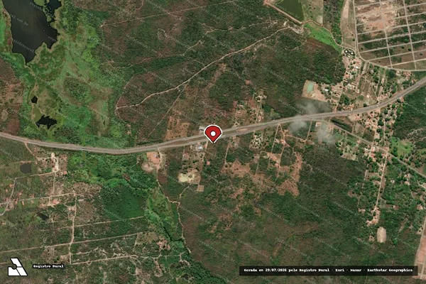 Imagem de satélite de Infração Ambiental em São Gonçalo do Amarante - CE (marcador da localização)