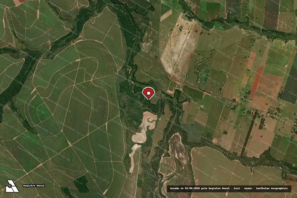Imagem de satélite de Infração da Flora em Campo Erê - SC (marcador da localização)