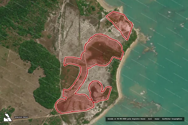 Imagem de satélite — Embargo IBAMA — Infração Ambiental - Prado/BA