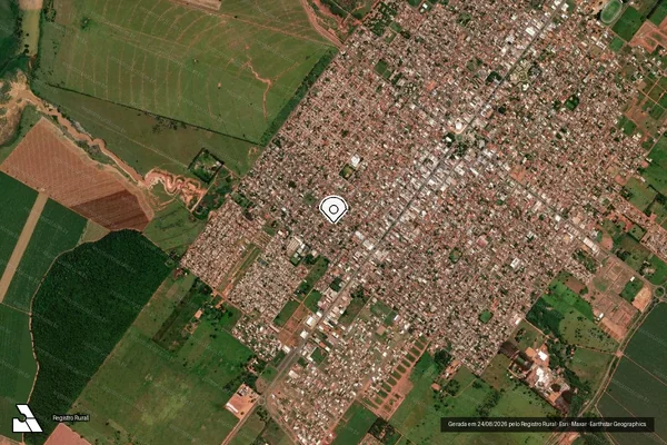 Imagem de satélite de Infração da Fauna em Nova Andradina - MS (marcador da localização)