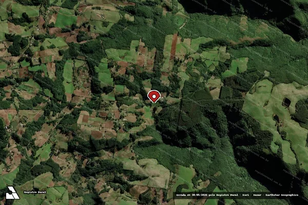 Imagem de satélite de Infração Ambiental em Candelária - RS (marcador da localização)