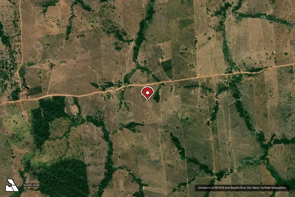 Imagem de satélite de Infração Ambiental em Colniza - MT (marcador da localização)