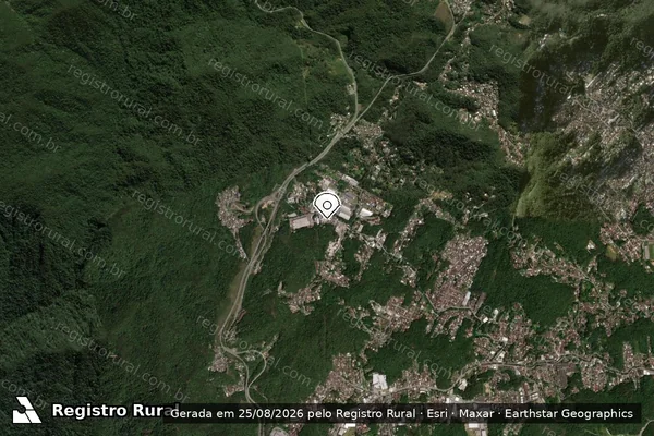 Imagem de satélite — Embargo IBAMA — Infração Ambiental - Petrópolis/RJ