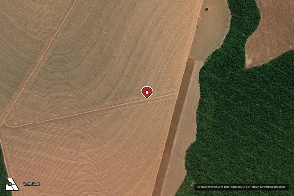 Imagem de satélite de Infração da Flora em União do Sul - MT (marcador da localização)
