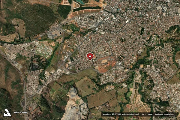 Imagem de satélite de Infração da Flora em Sete Lagoas - MG (marcador da localização)