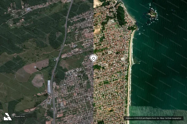Imagem de satélite de Infração de pesca(Não Classificada-Móvel) em Barra Velha - SC (marcador da localização)
