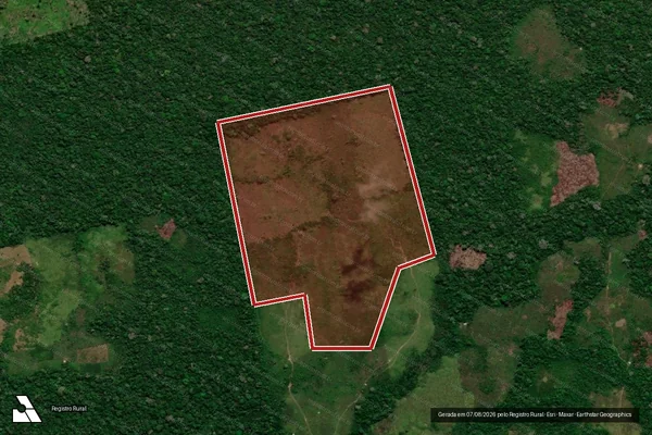 Imagem de satélite — Embargo IBAMA — Infração da Flora - Cruzeiro do Sul/AC
