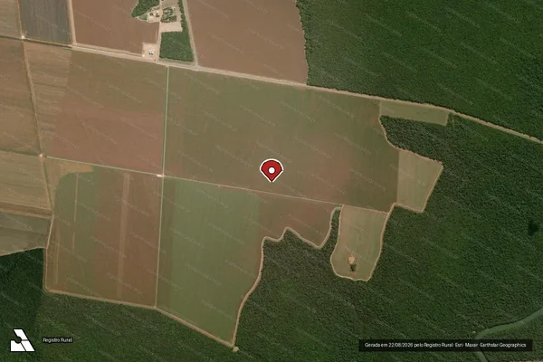 Imagem de satélite de Infração Ambiental em Ipiranga do Norte - MT (marcador da localização)