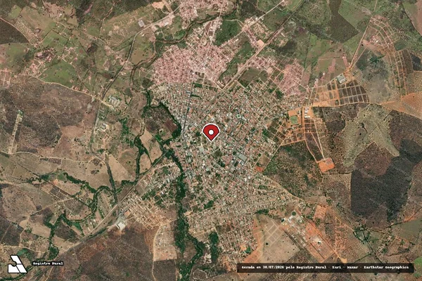 Imagem de satélite de Infração Ambiental em Espinosa - MG (marcador da localização)