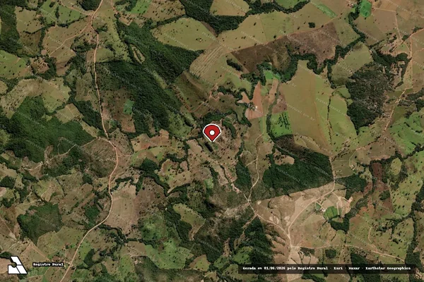 Imagem de satélite de Infração da Flora em Campestre de Goiás - GO (marcador da localização)