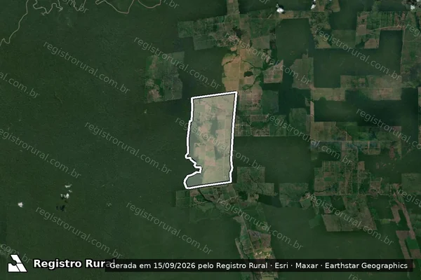Imagem de satélite — Embargo IBAMA — Infração Ambiental - Lábrea/AM