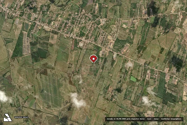 Imagem de satélite de Infração Ambiental em Campos dos Goytacazes - RJ (marcador da localização)