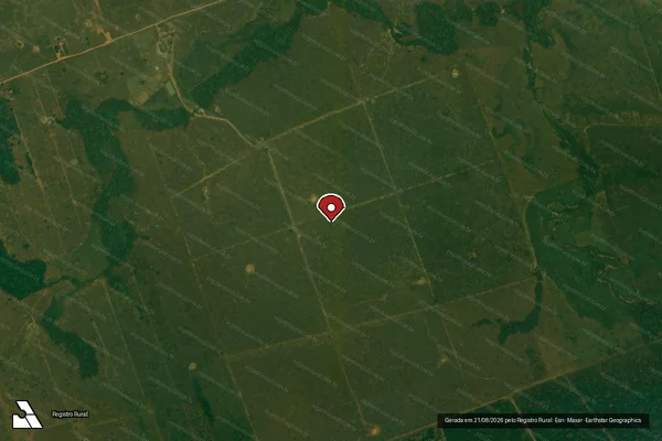 Imagem de satélite de Desmatamento em Porto Velho - RO (marcador da localização)