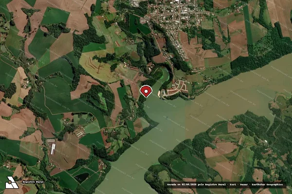 Imagem de satélite de Infração da Flora em Caxambu do Sul - SC (marcador da localização)