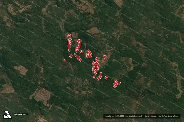 Imagem de satélite — Embargo IBAMA — Infração da Flora - Cruz Machado/PR