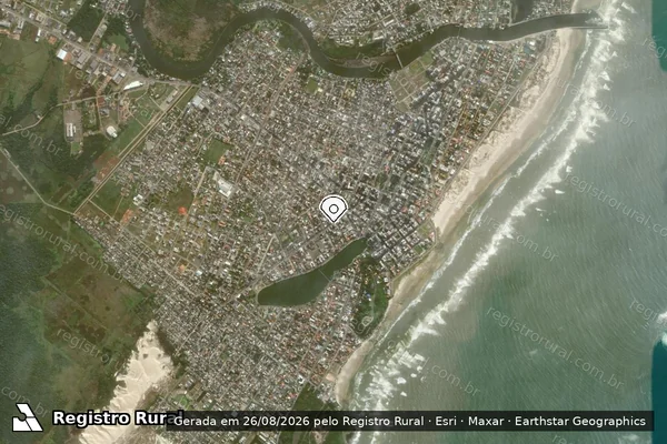 Imagem de satélite de Infração de Licenciamento(Não Classificada-Móvel) em Torres - RS (marcador da localização)
