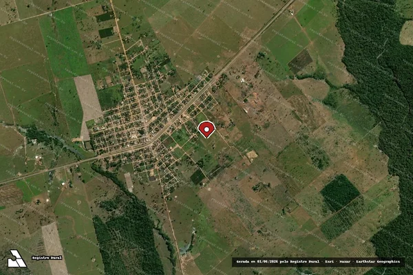 Imagem de satélite de Infração Ambiental em Costa Marques - RO (marcador da localização)