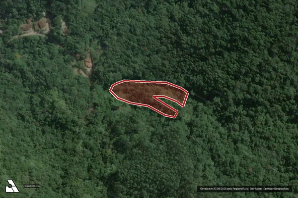 Imagem de satélite — Embargo IBAMA — Infração Ambiental - Brusque/SC