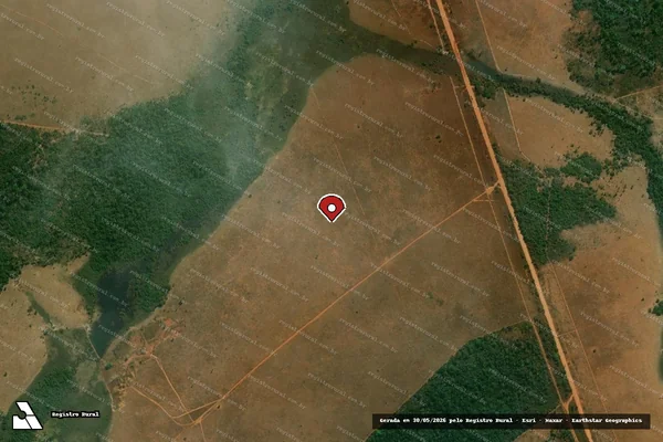 Imagem de satélite de Infração Ambiental em São Félix do Araguaia - MT (marcador da localização)