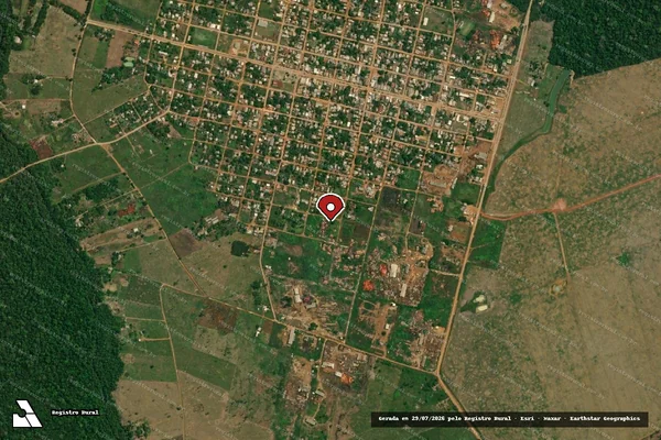 Imagem de satélite de Infração Ambiental em Candeias do Jamari - RO (marcador da localização)