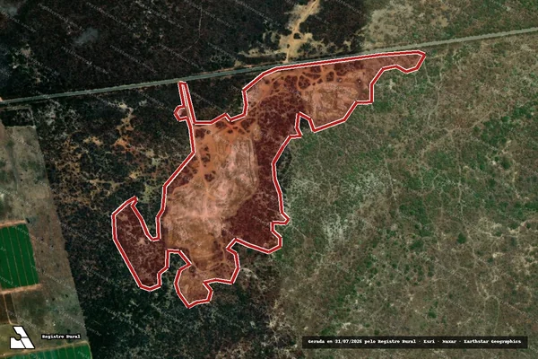 Imagem de satélite de Infração da Flora em Afonso Bezerra - RN