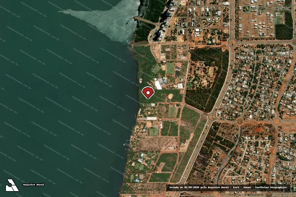 Imagem de satélite de Infração Ambiental em Palmas - TO (marcador da localização)