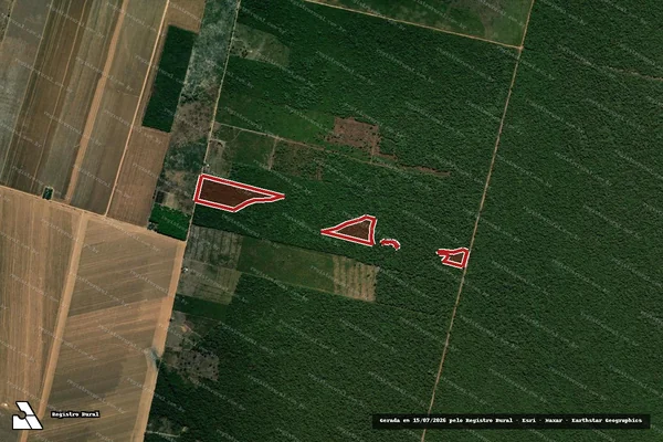 Imagem de satélite — Embargo IBAMA — Infração da Flora - Querência/MT