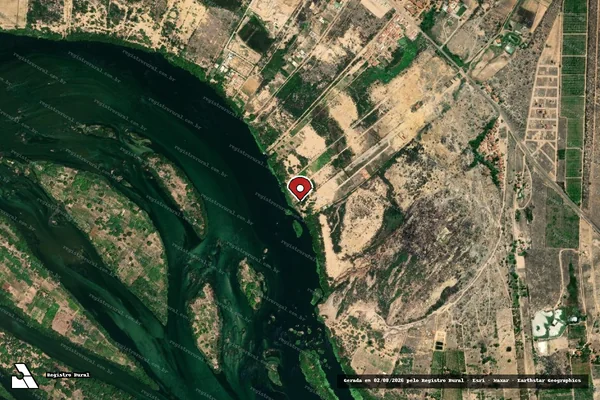Imagem de satélite de Infração Ambiental em Petrolina - PE (marcador da localização)