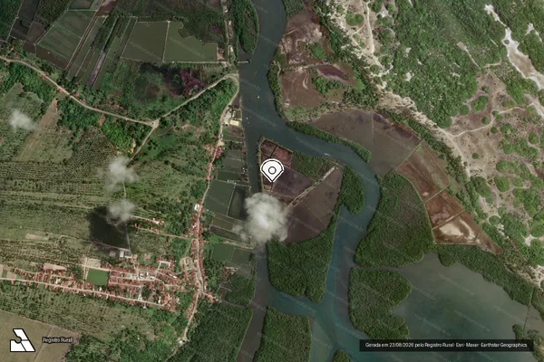 Imagem de satélite de Infração Ambiental em Senador Georgino Avelino - RN (marcador da localização)
