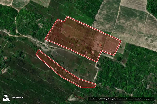 Imagem de satélite — Embargo IBAMA — Infração da Flora - Baía da Traição/PB