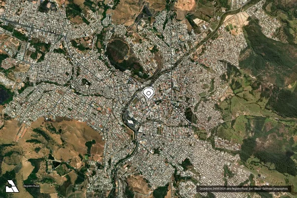 Imagem de satélite de Infração Ambiental em Formiga - MG (marcador da localização)