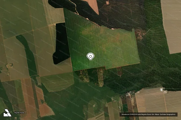 Imagem de satélite de Infração Ambiental em Feliz Natal - MT (marcador da localização)