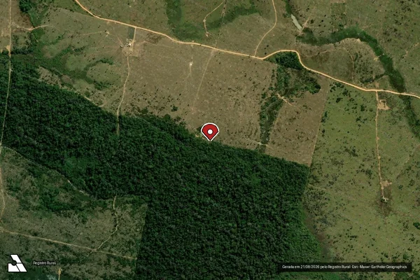 Imagem de satélite de Infração Ambiental em Machadinho D'Oeste - RO (marcador da localização)
