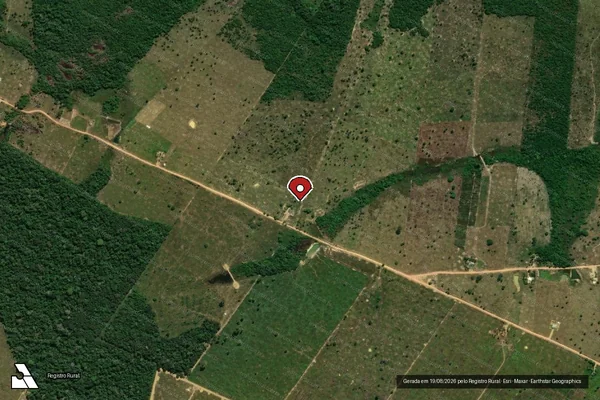 Imagem de satélite de Infração da Flora em Machadinho D'Oeste - RO (marcador da localização)